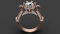CROWN ENGAGEMENT DIAMOND RING | 3D