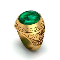 Ring with emerald cabochon | 3D