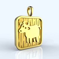 Chinese 12 animals zodiac pendant - Ox | 3D