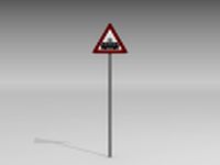 Tram crossing sign 3D Model