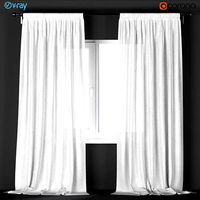 White curtains from flax