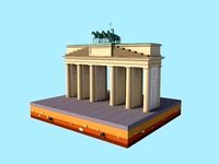 Cartoon Lowpoly Berlin Brandenburg Gate Landmark