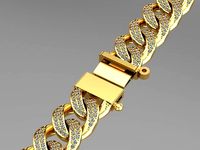 cuban chain nacklace gold or silver STL
