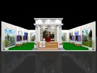 Exhibition stall 3d model 10x10 mtr 1side open ConstructionBooth