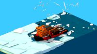 Isometric Boat breaking Ice North pole sea Icebreaker