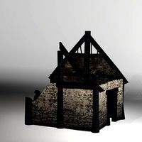 Burned Thatched house