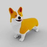 Stylized Welsh Corgi dog  rigged