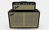 Black Vintage 1964 Fender Bassman 6G6B Tube Amp