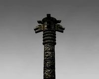 Detailed Aztec Column with snakes