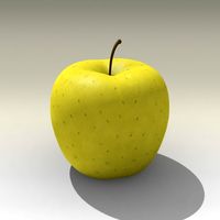 Photorealistic Yellow Apple 3D Model
