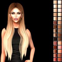 Female hair style rigged 3D model