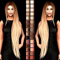 Female hair style rigged 3D model
