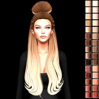 Female hair style rigged 3D model