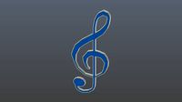 Low poly treble clef