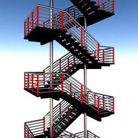 Fire escape metal stairs