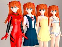 Asuka Langley Soryu anime girl pose 01