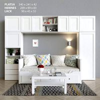 Wardrobe bed and tablePlatsa Hemnes Lack