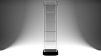Narrow Frameless Glass Tower With Dark Brown Base - eddies