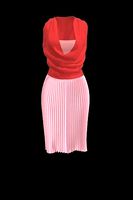 Pleated Accordian Skirt and Cowl Top Combo for Female  Avatar