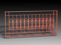 Window Grill Iron Design 08 Pack 3D Model