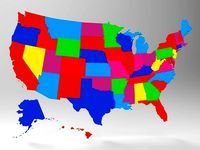United States Map With All 50 States 3D model