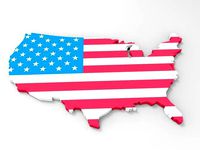 USA Map With American Flag Texture