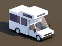 Cartoon Low Poly Car Motorhome