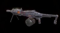 Low poly sci fi machinegun weapon asset
