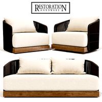 Restoration Hardware Havana Sofa 68 with Lounge and Swivel Chair