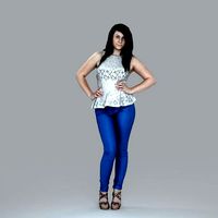 Standing Woman with Jeans and White Shirt CWom0019-HD2-O02P04-S