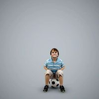 Playful Boy Sitting on Soccer Ball CBoy0002-HD2-O02P01-S
