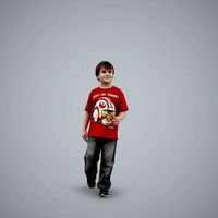 Casual Standing Boy Wearing Red T-Shirt CBoy0002-HD2-O03P01-S