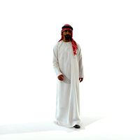 Standing Arab Man Wearing White Thawb ArMan0004-HD2-O01P02-S