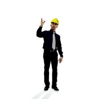 Construction Man with Yellow Helmet Explai WMan0306-HD2-O01P01-S