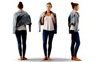 Ieva 09 Woman posed standing in casual jeans outfit