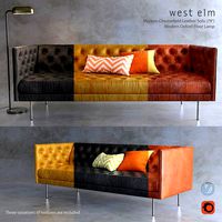 West Elm Chesterfield sofa and Oxford flor lamp