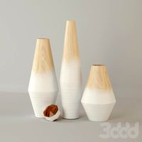 Modern Wood Ombre Vases