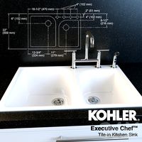 смеситель Purist и мойка Executive Chef Kohler