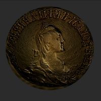 Catherine gold rubles in 1766 3D Model