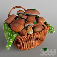 Грибы в корзине. Белый гриб.