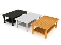 IKEA HEMNES Coffee Table in the three colors 3D Model