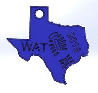 Walk Across Texas WAT Keychain 2019 - No Ring | 3D