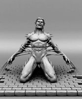 Mutated Wolvarine sculpt posed