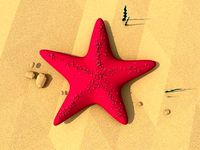 Cartoon Low Poly Starfish Illustration