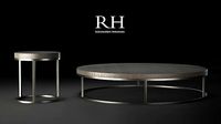 RH Nicholas Round Side and Coffee Modern Tables