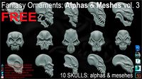 Fantasy Ornaments Alphas and Meshes vol 3