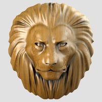 Lion Head Sculpture2 3D Model
