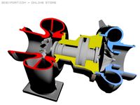 Turbo-Charger: Cutaway 3D Model
