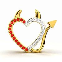 RUBY AND DIAMOND DEVIL HEART PENDANT | 3D
