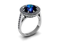 Ring with central Gem two parts 3d 5 x sizes 3D print model | 3D